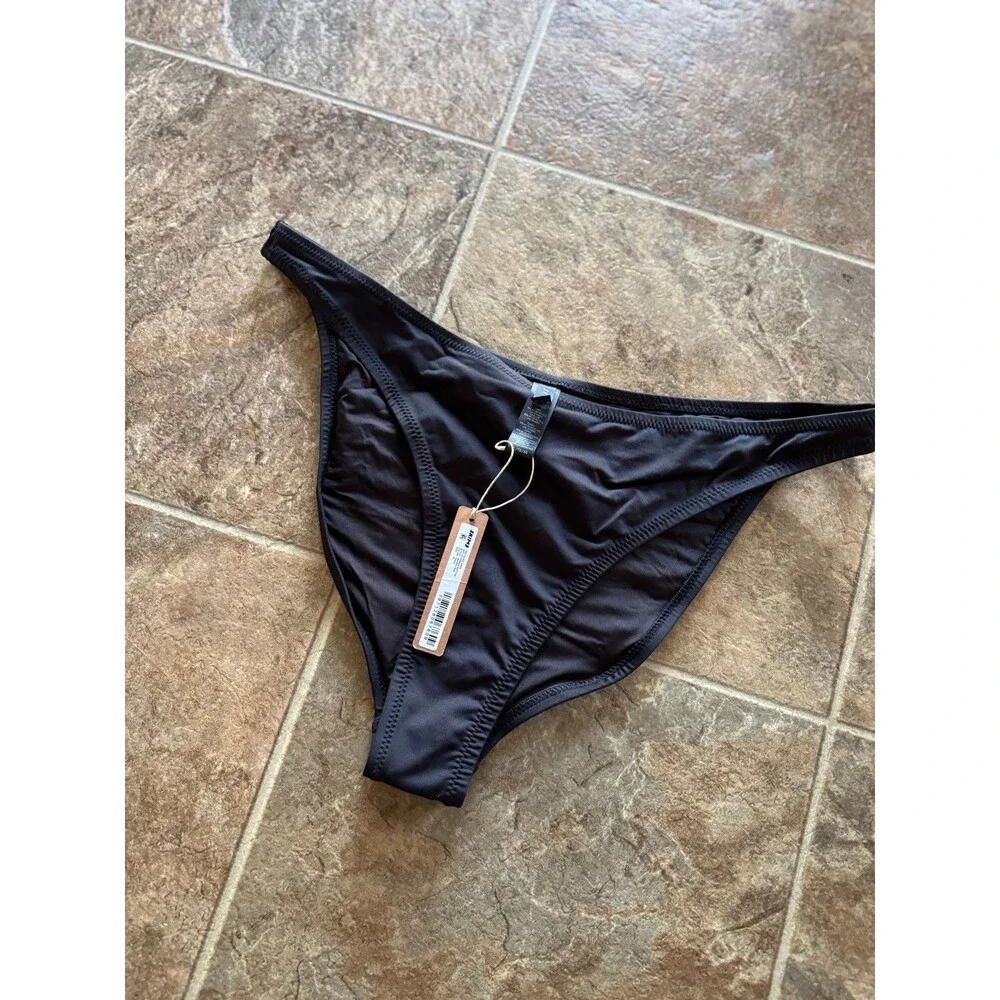 Skims Swim Mid Coverage Bottom Onyx Size XL